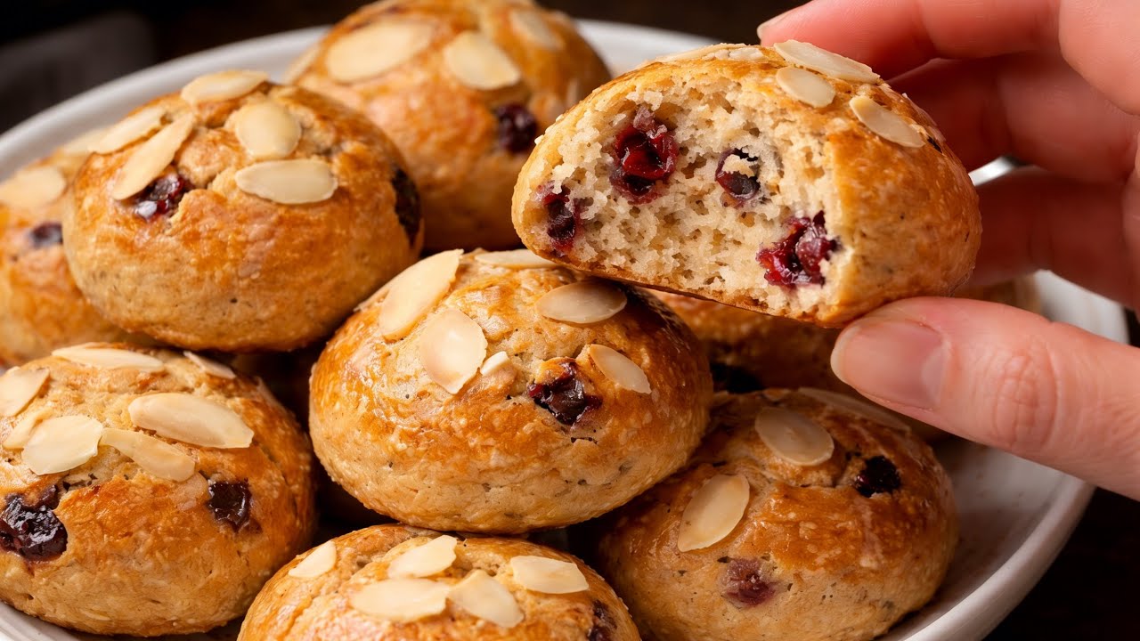 NO Flour, NO Oil! 🍓 The Best Healthy Cranberry Oat Scones, Eat this for Breakfast to Lose Weight!