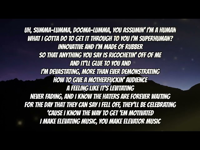 Eminem - Rap God ( Fast Part Lyrics ) Summa lamma dooma lumma class=