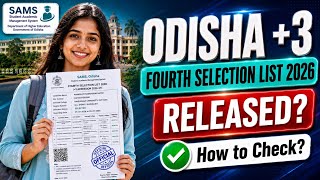 odisha +3 fourth selection list 2026 | sams odisha +3 fourth merit list 2026