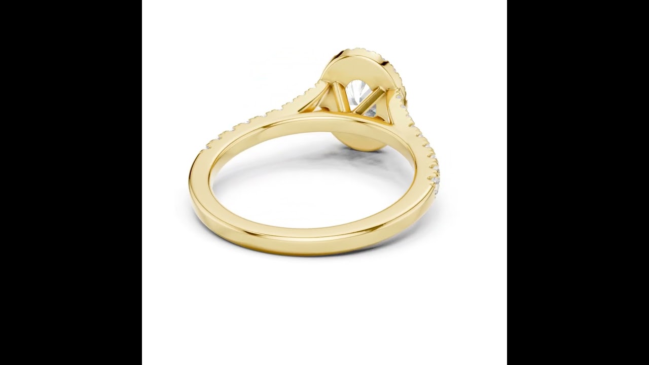 Oval Cut Halo Split Shank Ring