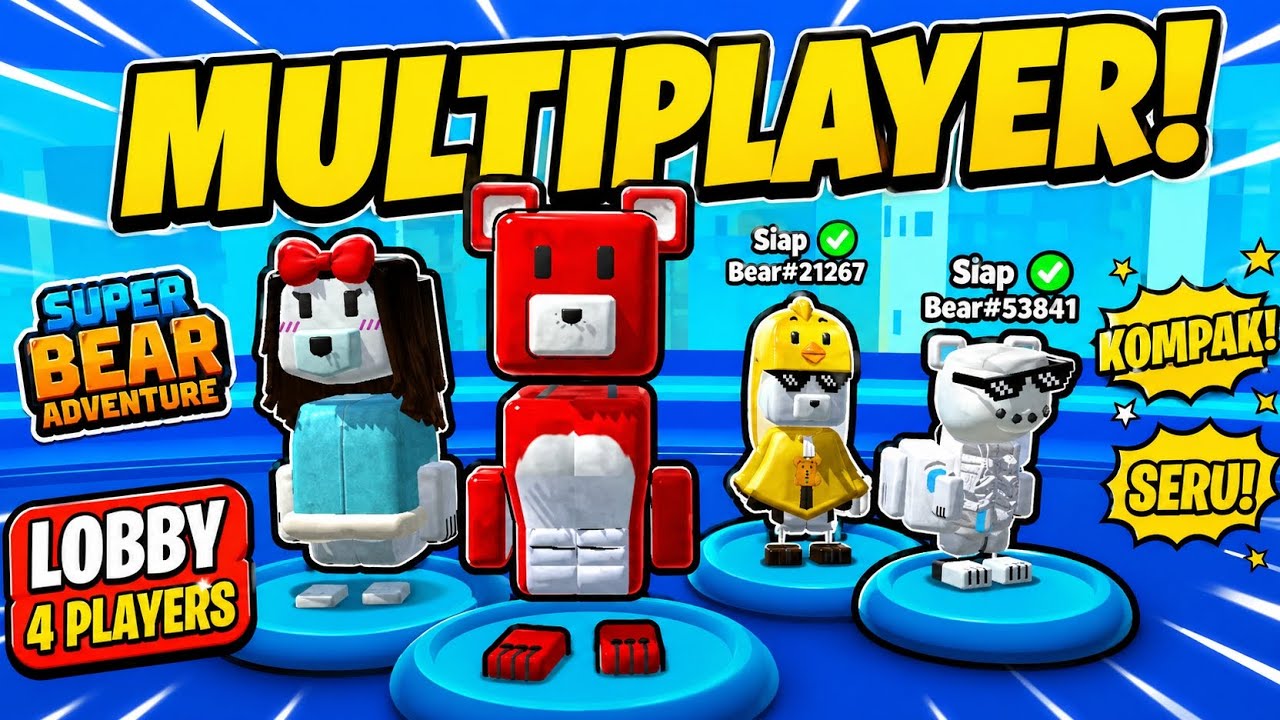 SUPER BEAR ADVENTURE MULTIPLAYER GAMEPLAY! KETEMU TEMAN MABAR KACAU!!!