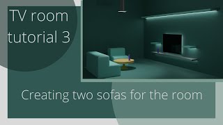 TV room design tutorial 3. Blender 3d