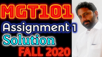 MGT101 Assignment No.1 100% Complete Solution Fall 2020 By Abid Farooq Bhutta Financial Accounting