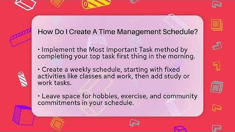 How Do I Create A Time Management Schedule? - The Personal Growth Path