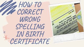 How To Correct Wrong Middle Name Spelling In Birth Certificate 2020 Youtube How To Correct Wrong Middle Name Spelling In Birth Certificate 2020 Youtube
