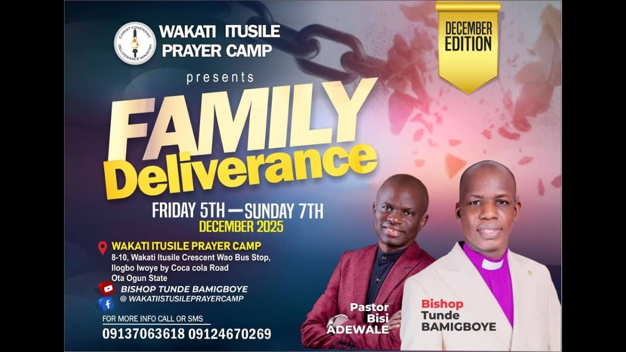 FAMILY DELIVERANCE DAY 2 "NOON"|| WAKATI ITUSILE || CCDM GLOBAL ||BISHOP TUNDE BAMIGBOYE || 06.12.25