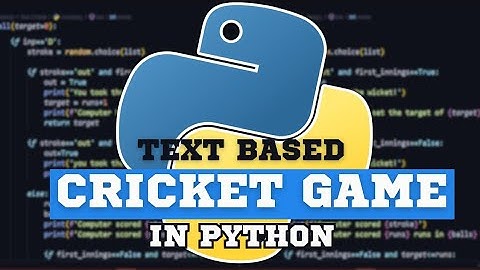 How to make a text based Cricket Game in Python | Python Projects