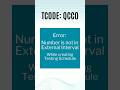 Error: Number is not in External Interval while creating Testing Schedule for Stability Study in SAP