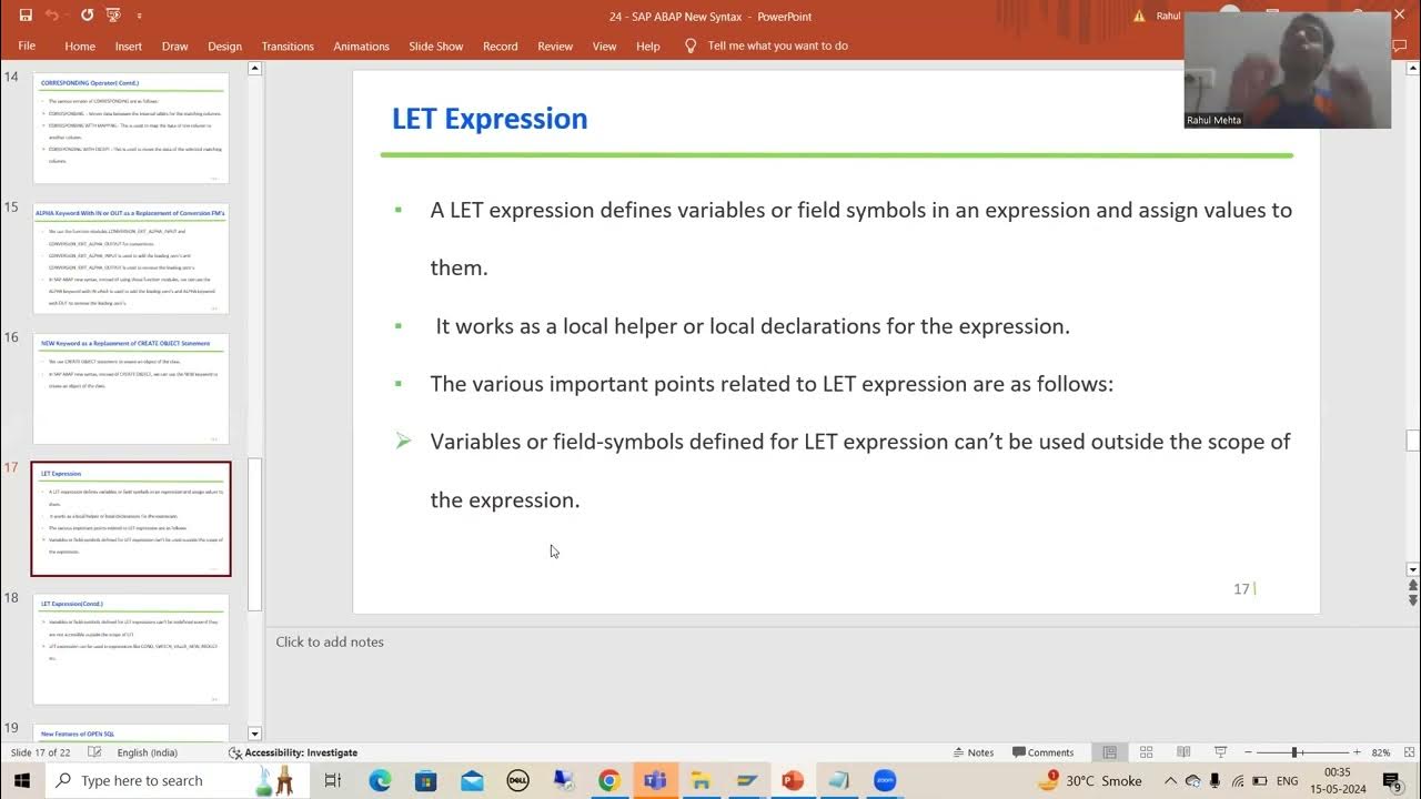 21 sap abap new syntax let expression part1 youtube