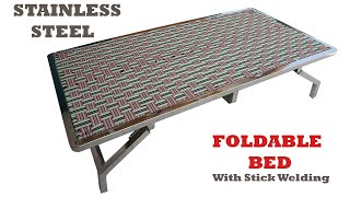 Stainless steel foldable cot Bed/ Khatla /charpai with unique welding joints