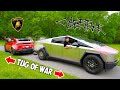 Tesla cybertruck vs lamborghini urus  tug of war