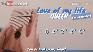[EASY] LOVE OF MY LIFE - Queen | KALIMBA COVER WITH NUMBERED NOTATION TABS FOR BEGINNERS