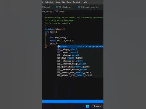 Increment and Decrement operator in C programming language #code # ...