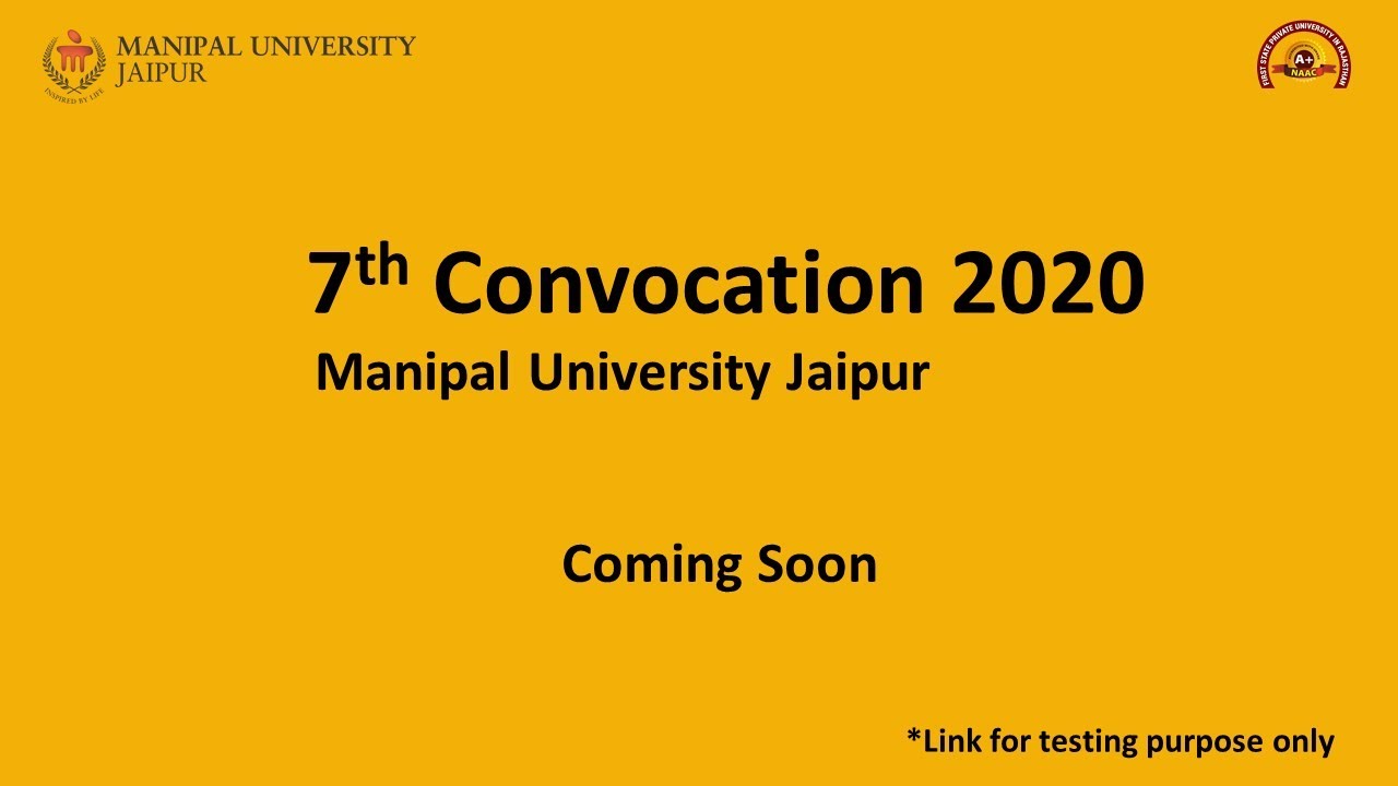 7th Convocation 2020 - Test Link - Coming Soon - YouTube