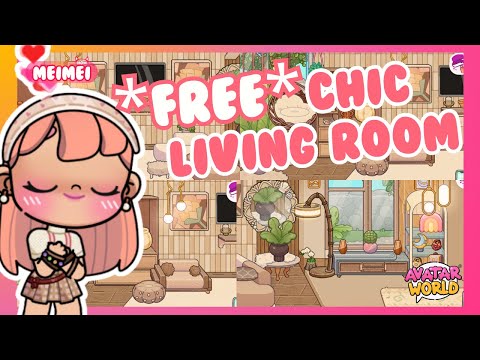 FREE NATURAL CHIC LIVING ROOM DESIGN #avatarworld #avatarworldupdate