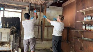 Clearing out the pottery studio to make it a bedroom (maybe) | MCM home reno