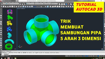 Sambungan pipa 3D di Autocad  5 arah