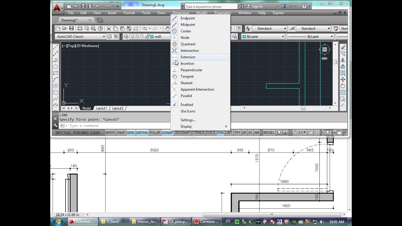 AutoCAD - 6 - Object Snap - YouTube