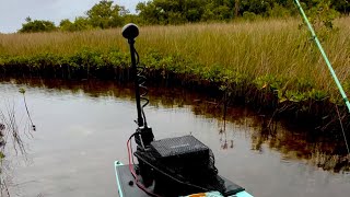 Navigating Skinny Water with a Transom Mount Trolling Motor by SUP Customs. #skiff #kayakfishing