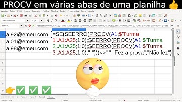 Função PROCV em várias "abas" de uma planilha - LibreOffice Calc