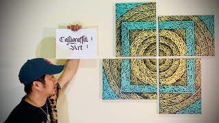 First time to do it in 4 canvas | Calligraffiti