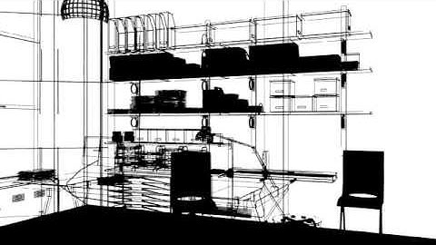 3D Studio Max Office - Wire Frame, Shading, Mental Ray, Daylight System
