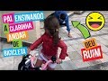 Ensinando a filha andar de bicicleta - Me dei mal !