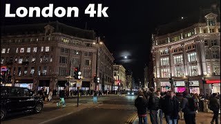London Walking Tour after Sunset 4K | Central London