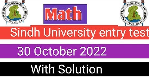 Maths| Sindh university Entry test Solved Questions with answers| Solution| 22 10 2022| mathematics
