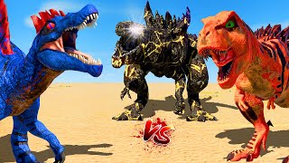 Lava Godzilla Vs Trex Max Level 40 Vs Spinosaurus Max Level 40  Jurassic World Evolution