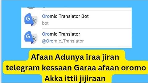 Oromic Translator Bot || Google Translate Telegram Bot | #abdumobilapp #abduapp