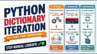 Python Dictionary Iteration Explained: .items(), Comprehensions & Merging 🐍