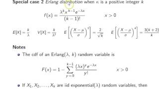 Gamma distribution special cases