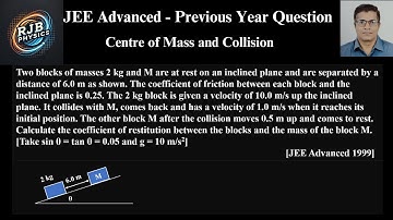 Two blocks of masses 2 kg and M are at rest on an inclined plane and are separated by a distance of