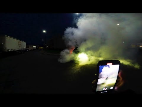 When that R1M Pops A Wheelie Then A Burnout!