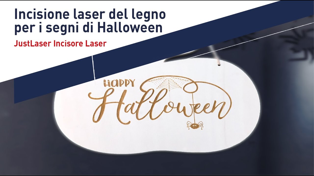 Incisione laser della decorazione di Halloween in legno | JustLaser Incisore Laser