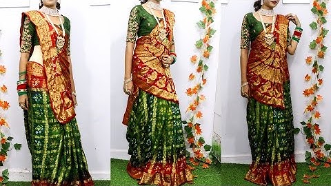 Gujrati style saree draping with unique tips / How to drape Sidha pallu saree