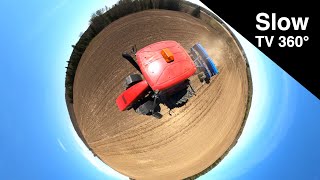 AMAZING 360 Video - Tractor CASE IH MX200 sows soybeans with a Landoll sower for 49 minutes /Slow TV