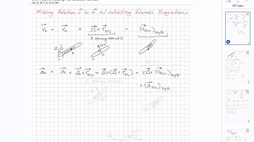 v and a equations for rotating frames