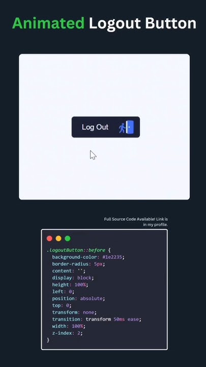 Animated logout button #webdesign #css - YouTube