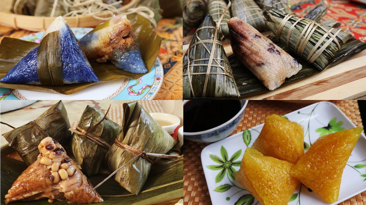 详细分享4款端午節粽子食譜做法【娘惹粽，客家枕头粽，五香鹹肉粽和碱水粽的做法】 YouTube