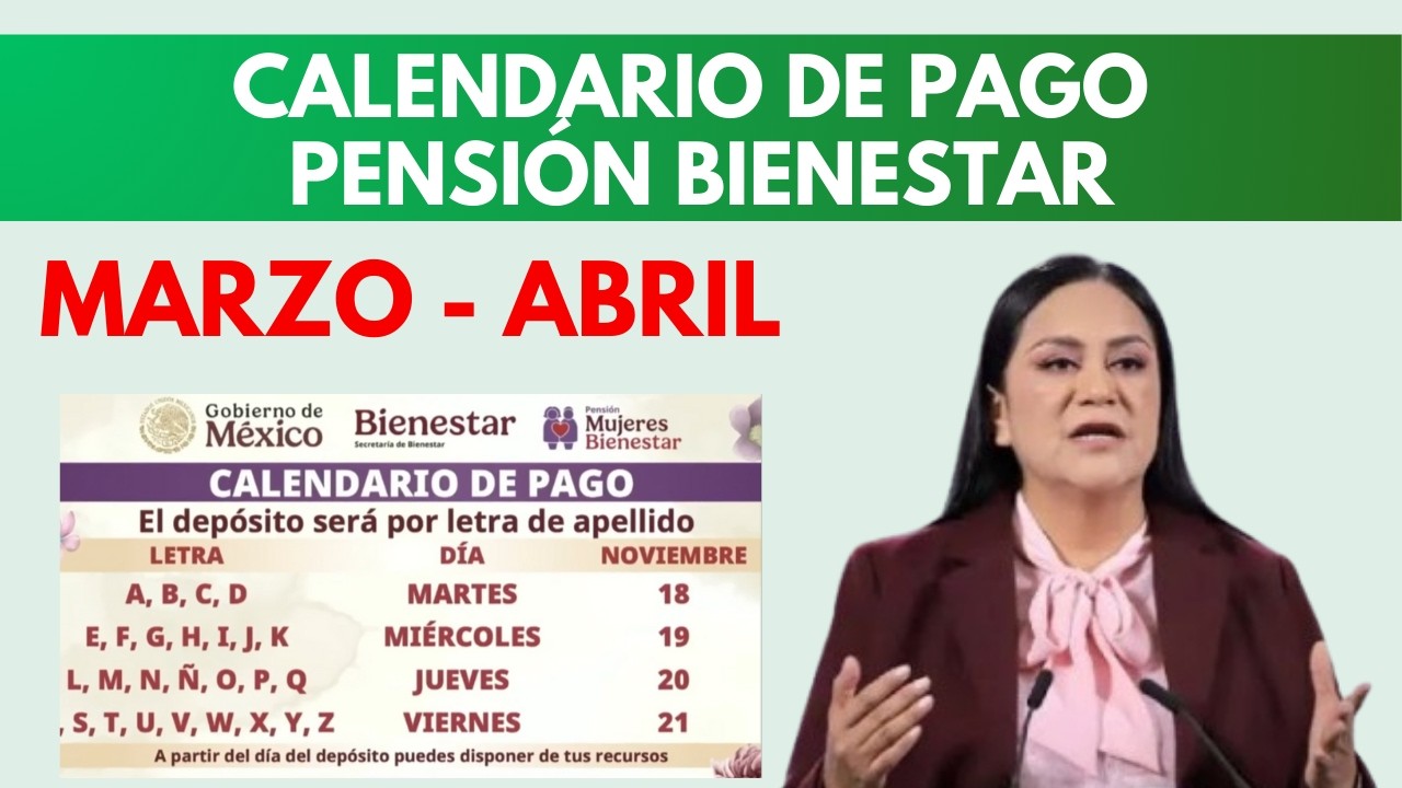 Calendario de Pagos Pensión Bienestar 2026 por Letra - YouTube