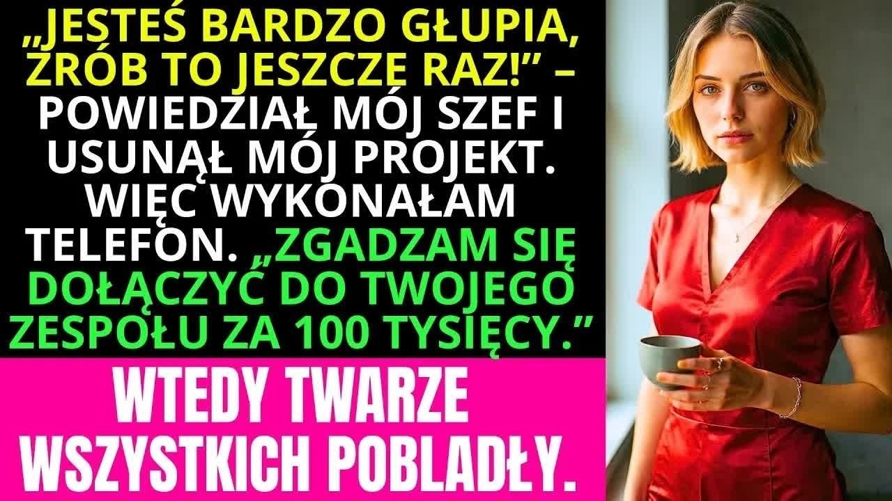 Siedziałam w biurze o trzeciej nad ranem, gdy usłyszałam za plecami jego kroki. „Dobra robota, dziewczynko do komputera” – powiedział Marek, a jego uśmiech nie sięgał oczu. „Ale ja to przedstawię...
