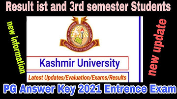 Kashmir University Result Ist and 3rd semester | and Answer Key PG students 2023 #kashmiruniversity