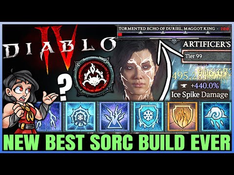 Diablo 4 - New Best BILLION DAMAGE Sorcerer Build - Season 4 Blizzard Ice Spikes 