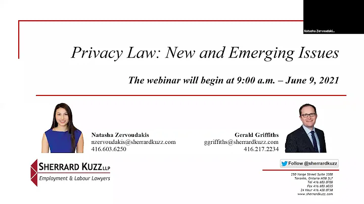 Privacy Law: New and Emerging Issues