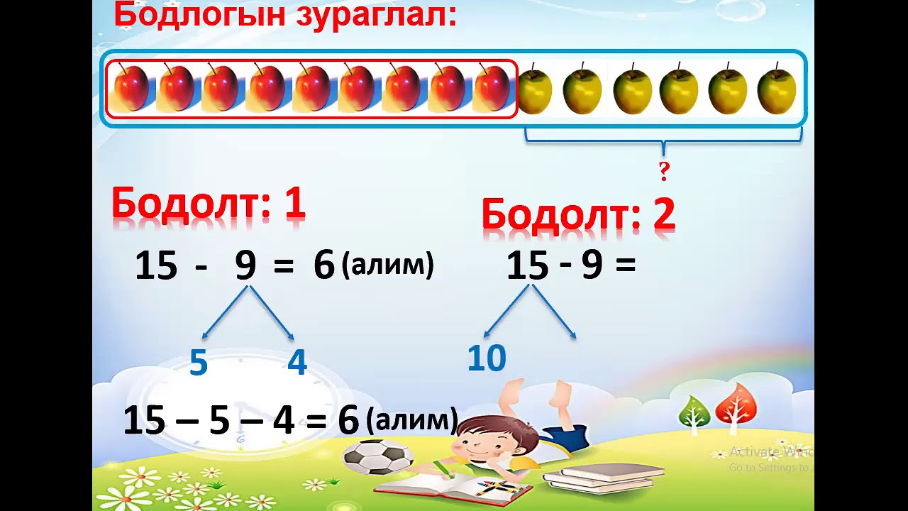 20 хүртэлх тоог хасах  Бага ангийн багш Ө. Урнаа, Д. Амар-Энх