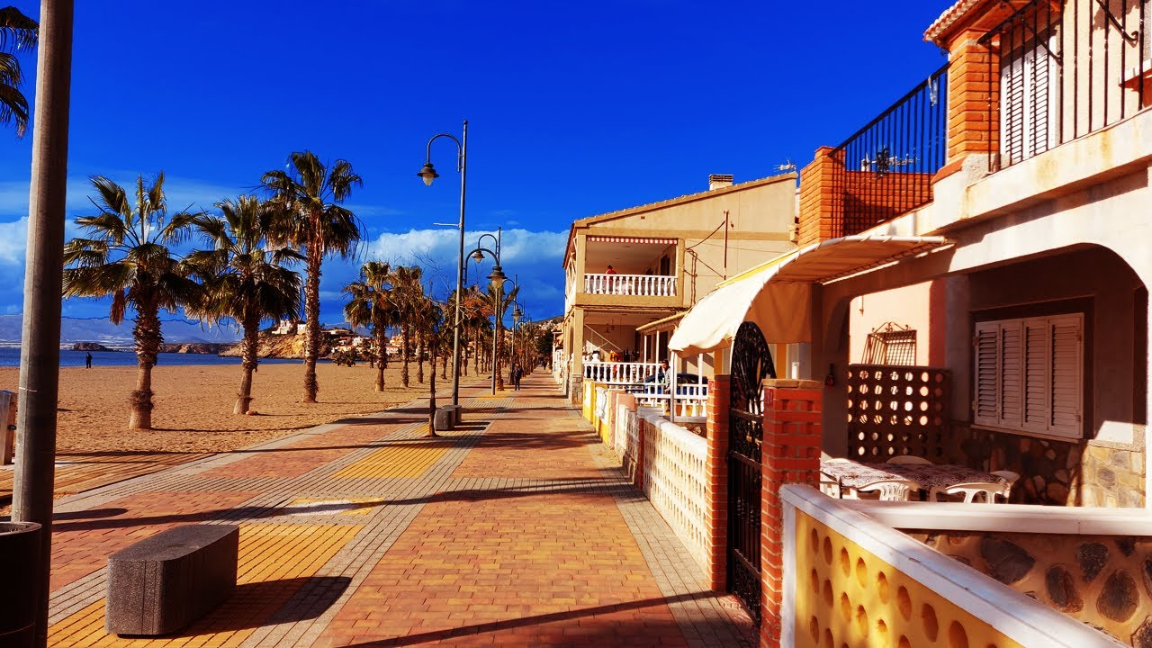 Bolnuevo in Winter: Walking on the Promenade of a Small Beach Town in Southern Spain