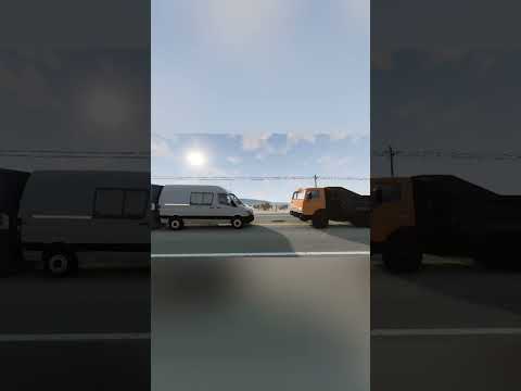 КАМАЗ встретил на пути Mercedes Sprinter лобовой удар 20/40/60/100 км/ч СТОЛКНОВЕНИЕ С МАРШРУТКОЙ