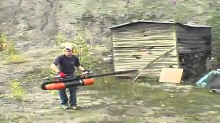 Potato cannon with a kick, 160mm chamber to 75mm barrel
